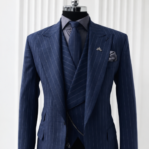 Midnight Royal Pinstripe Three Piece Suit